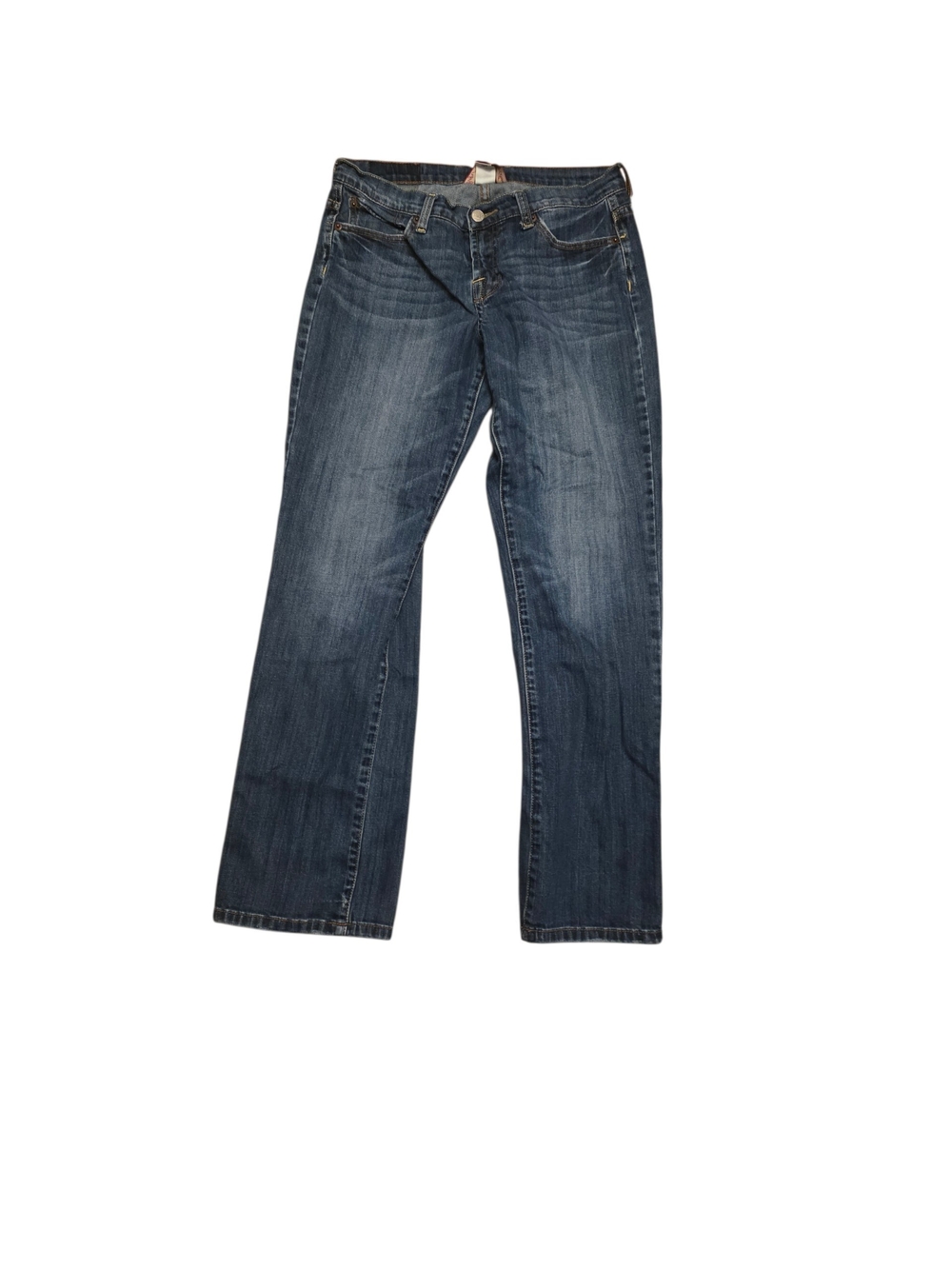 Lucky Brand Women's Dark Blue Flare Jeans With peace sign stitched into pocket